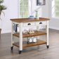 Solid Wood Kitchen Island Cart 2 Drawers 2 Shelves 42" x 24" x 36" High White