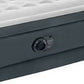 Intex Queen Inflatable Queen Air Bed with Flocked Top Headboard Air Pump Gray