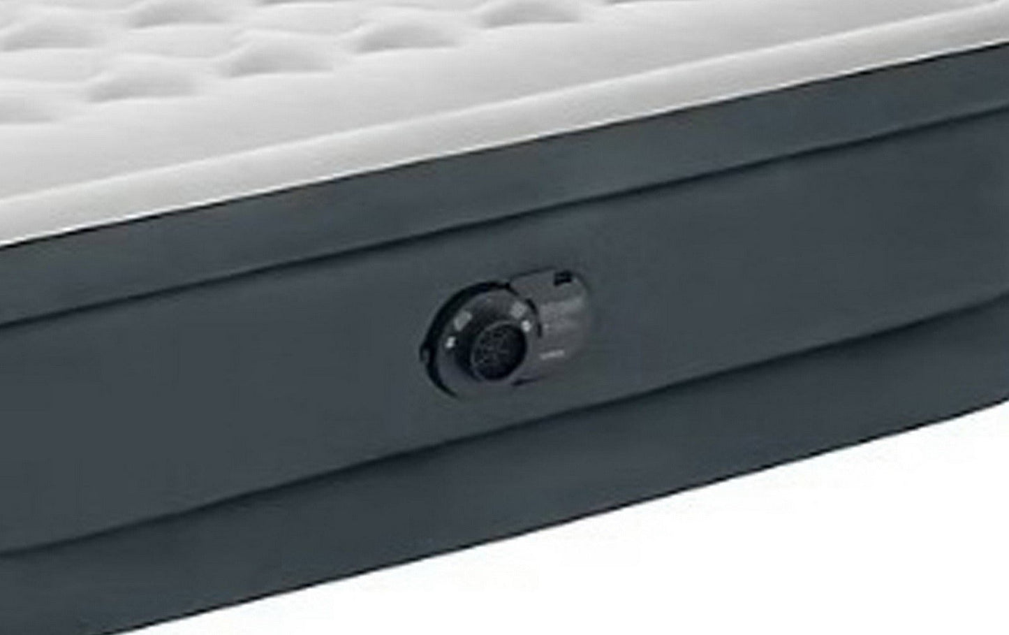 Intex Queen Inflatable Queen Air Bed with Flocked Top Headboard Air Pump Gray