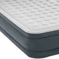 Intex Queen Inflatable Queen Air Bed with Flocked Top Headboard Air Pump Gray