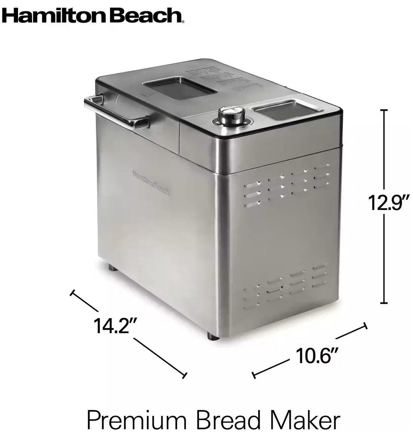 Hamilton Beach Stainless Steel Bread Maker with Fruit Nut Dispenser 21 Settings