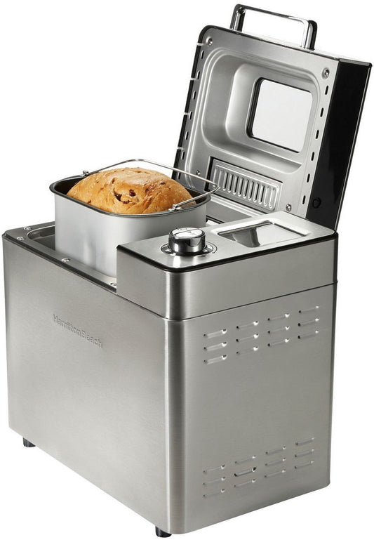 Hamilton Beach Stainless Steel Bread Maker with Fruit Nut Dispenser 21 Settings
