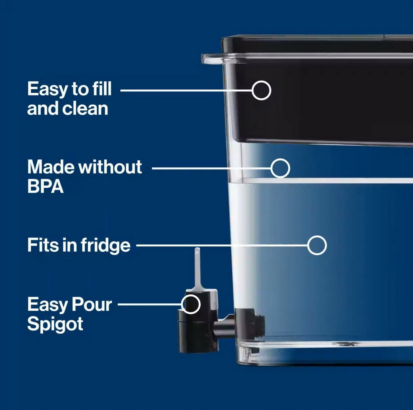 Brita 27 Cup Filtered Water Dispenser with 2 Elite Filters