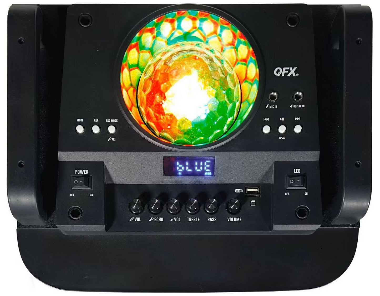 QFX Portable Bluetooth Party Speaker Dual 12" Woofers Battery and LED Lights