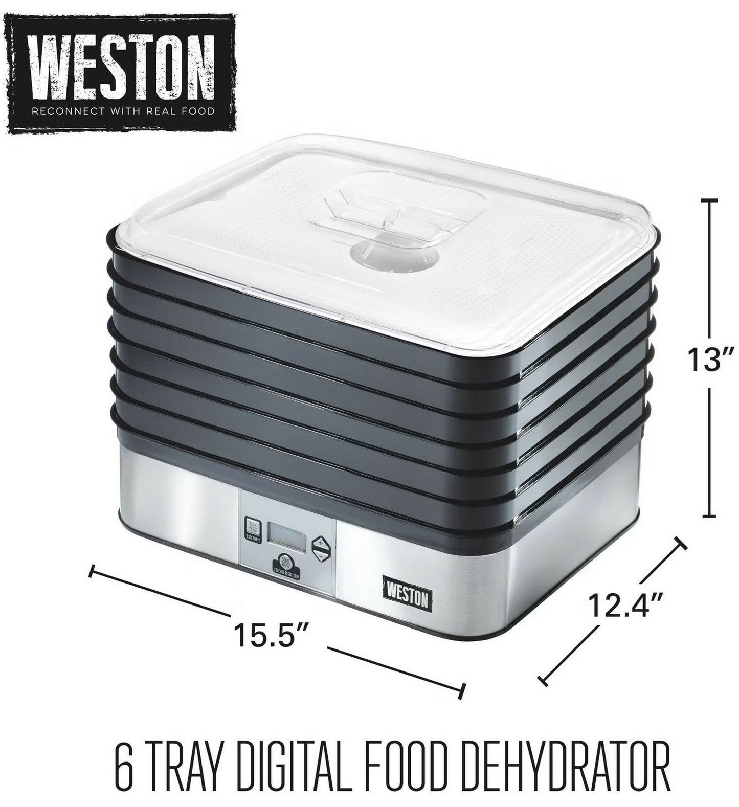 Weston Stainless Steel Digital Food Dehydrator 48 Hour Timer