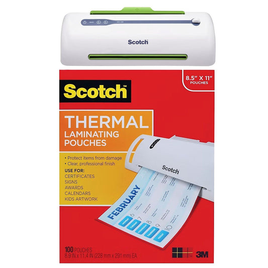 Scotch Thermal Laminator & 102 Laminating Pouches Letter Size Laminating Machine