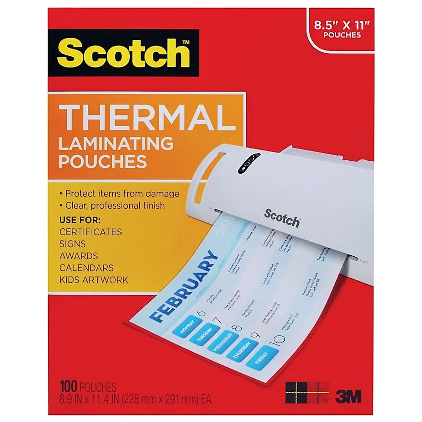 Scotch Thermal Laminator & 102 Laminating Pouches Letter Size Laminating Machine