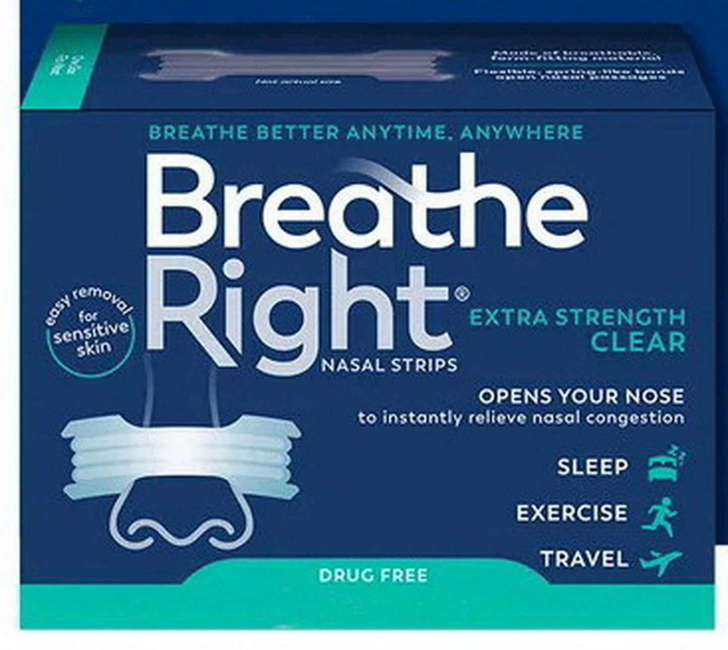 Breathe Right Nasal Strips Extra Strength Clear Snoring Relief 72 144