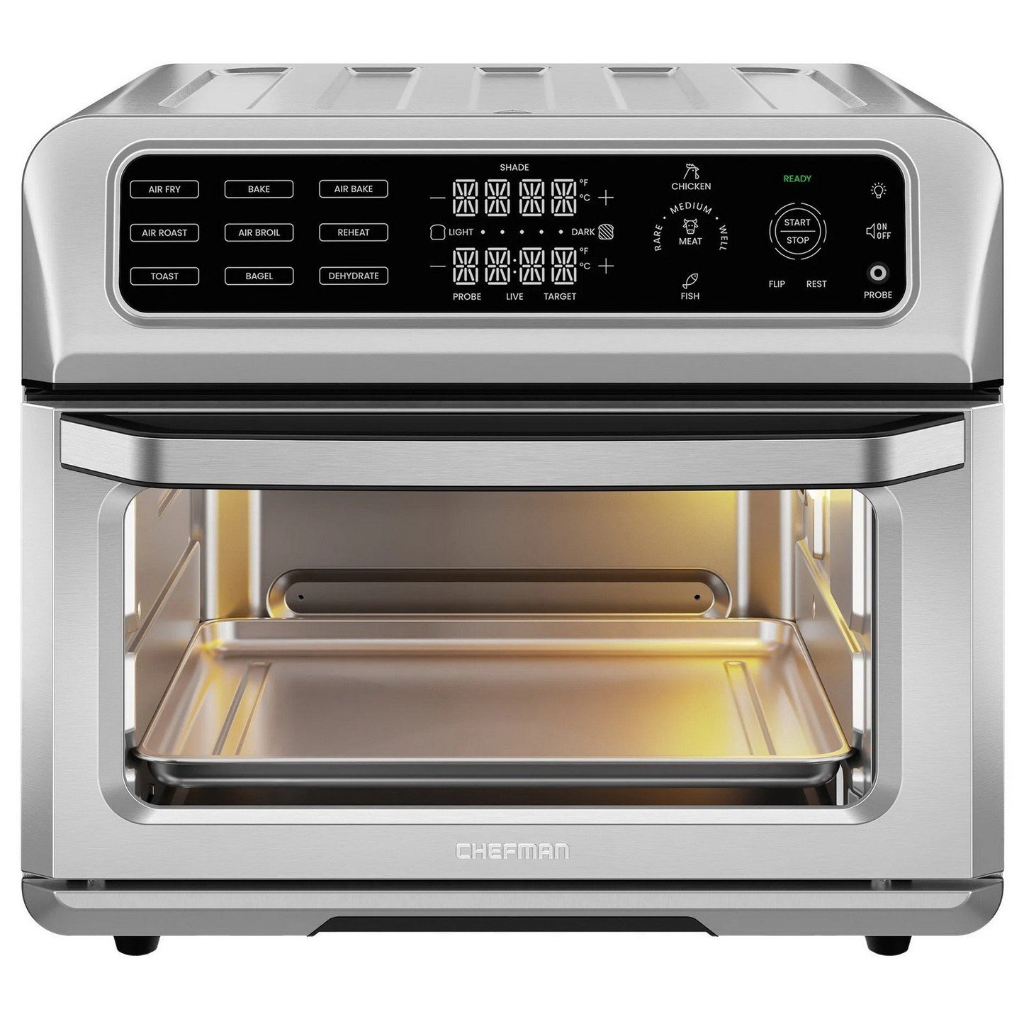 Chefman Stainless Steel 20 Qt Air Fryer Toaster Oven 9 Presets