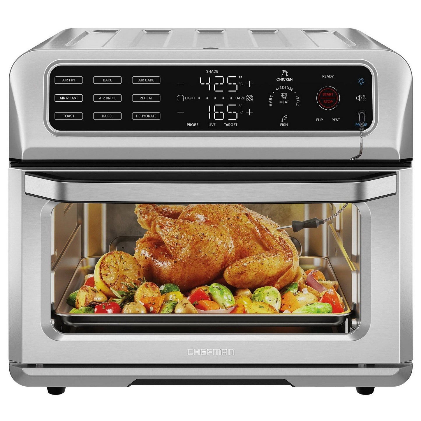Chefman Stainless Steel 20 Qt Air Fryer Toaster Oven 9 Presets