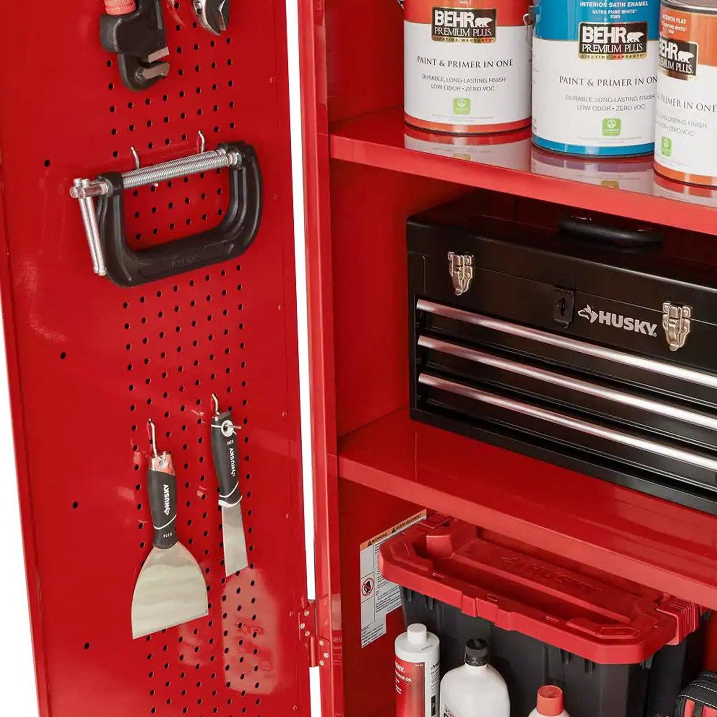 24 Gauge Steel Heavy Duty Garage Storage Cabinet 72" x 30" x 18" Red or Black