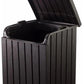 Keter 39 Gallon Indoor Outdoor Trash Can Waste Bin Brown Wood Grain Finish