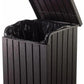 Keter 39 Gallon Indoor Outdoor Trash Can Waste Bin Brown Wood Grain Finish