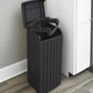 Keter 39 Gallon Indoor Outdoor Trash Can Waste Bin Brown Wood Grain Finish