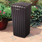 Keter 39 Gallon Indoor Outdoor Trash Can Waste Bin Brown Wood Grain Finish