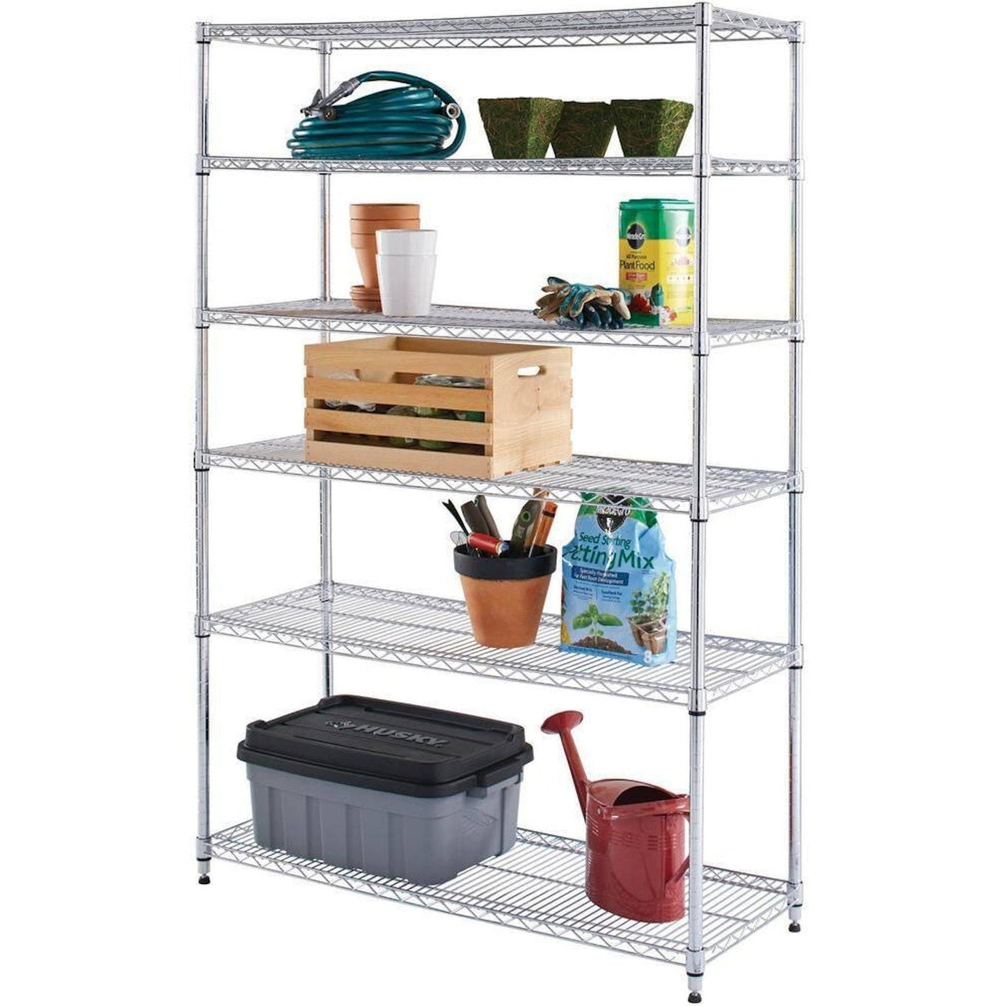 6 Tier Commercial Heavy Duty Steel Wire Shelving Storage Rack 72" x 48" x 18"