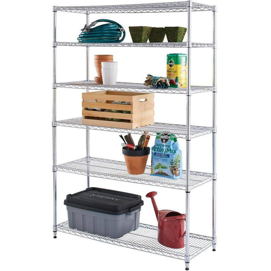 6 Tier Commercial Heavy Duty Steel Wire Shelving Storage Rack 72" x 48" x 18"