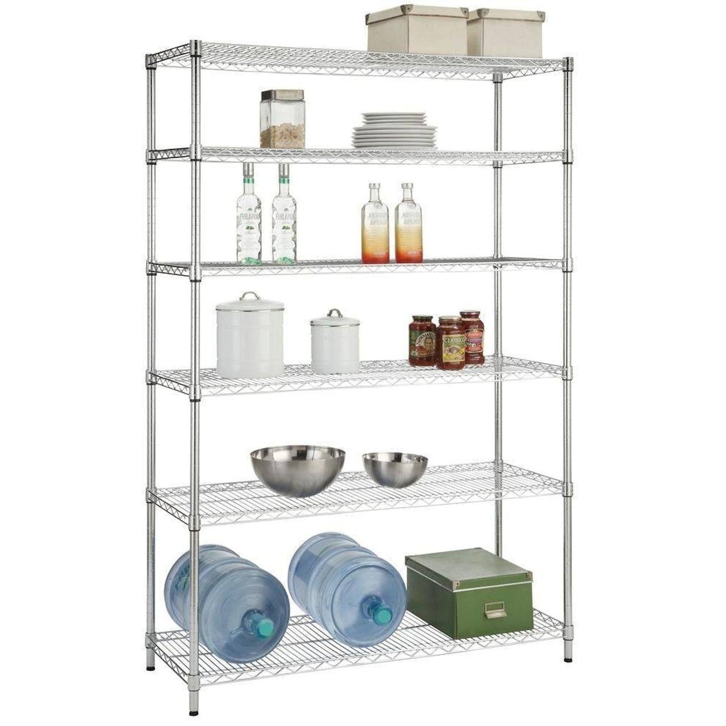 6 Tier Commercial Heavy Duty Steel Wire Shelving Storage Rack 72" x 48" x 18"