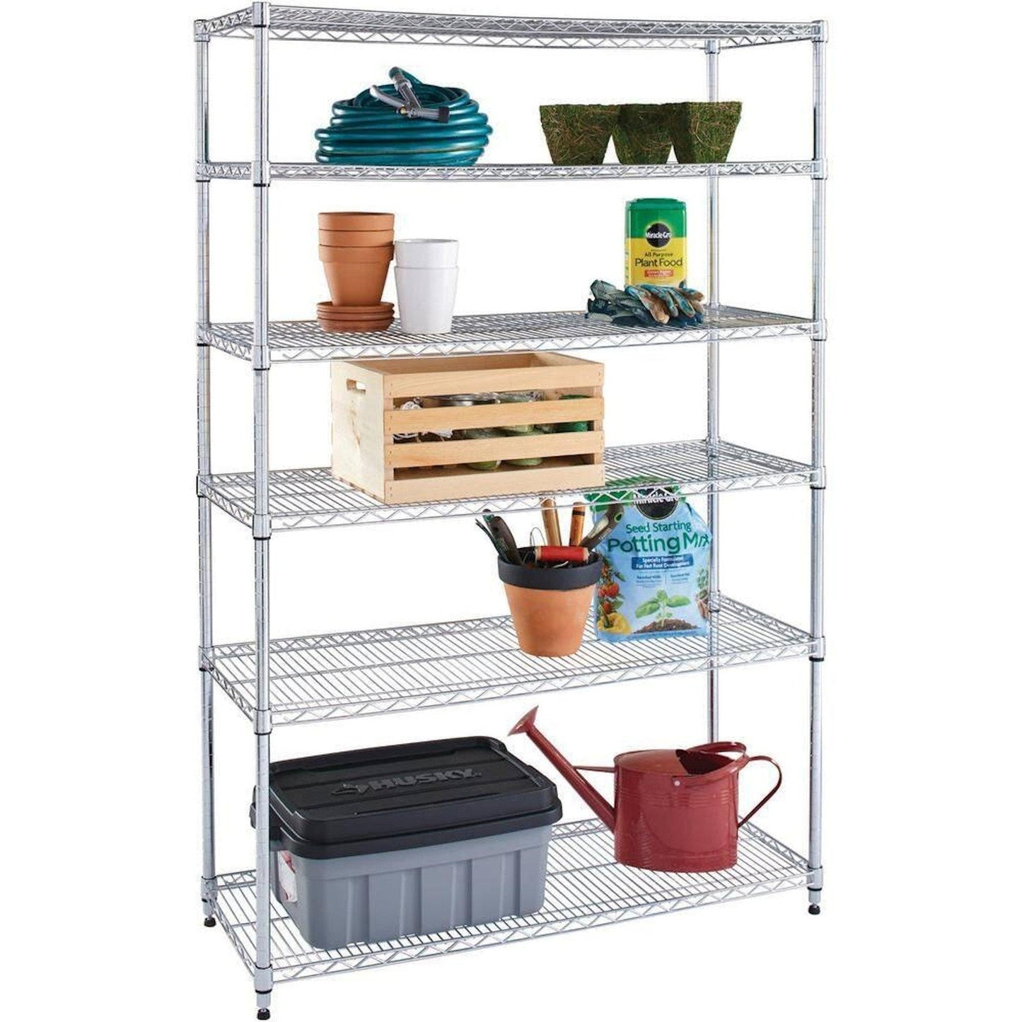 6 Tier Commercial Heavy Duty Steel Wire Shelving Storage Rack 72" x 48" x 18"