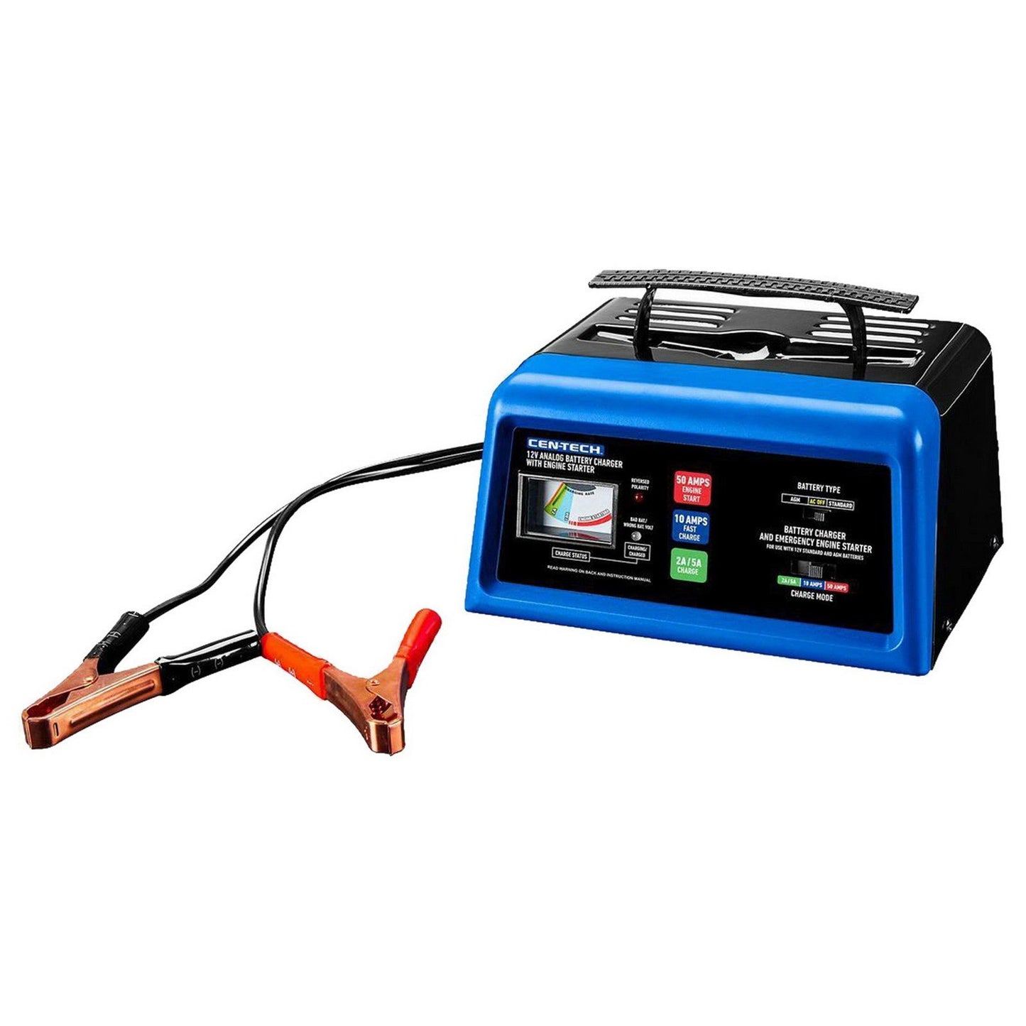Portable Analog 12V Car Vehicle Battery Charger Engine Starter 2 10 50 Amp