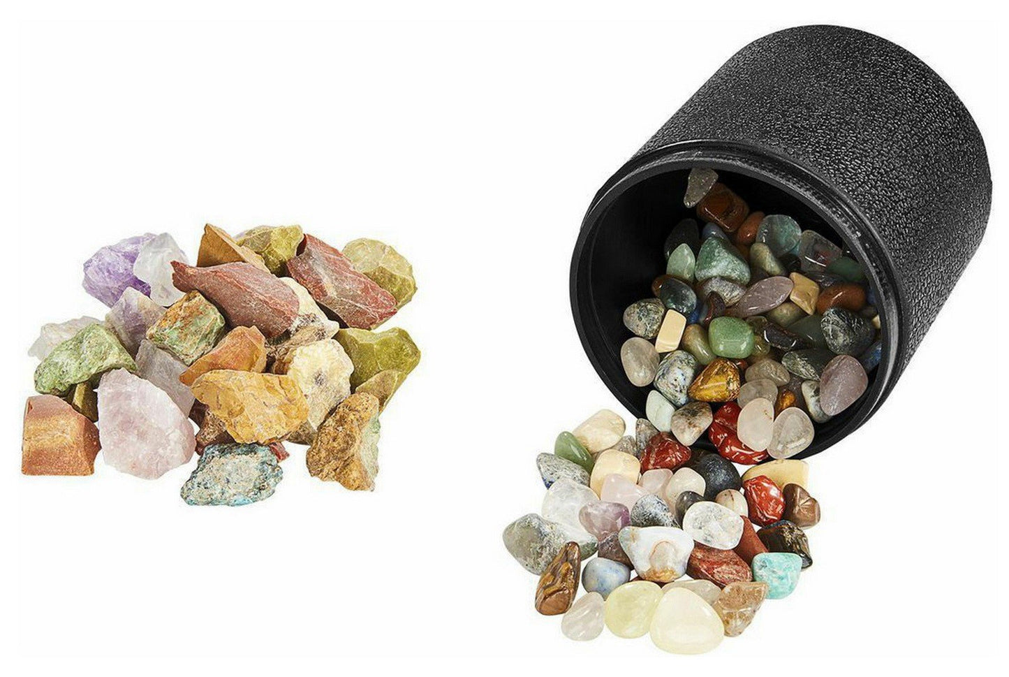 6 lb Dual Drum Rotary Rock Tumbler Low Speed for Ceramics Nut Shells Glass Beads