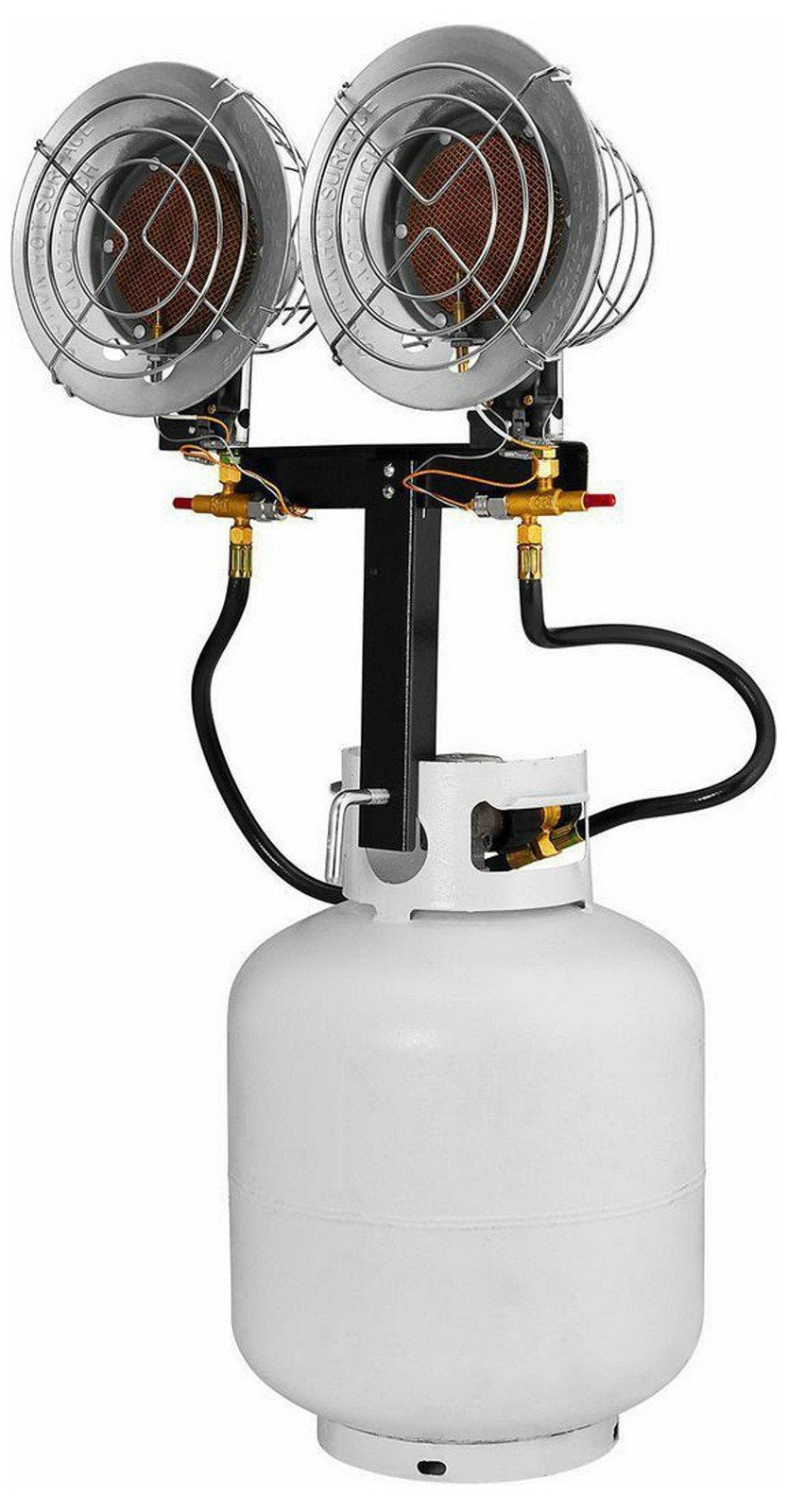 Dual Propane Tank Heater Attachment 30,000 BTU Radiant Outdoor Heat