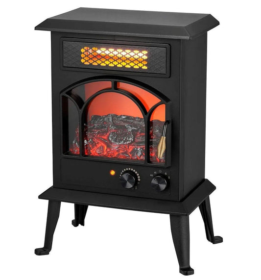 1500 Watt Electric Wood Stove Style Space Heater 400 sq ft Room Flame Effect