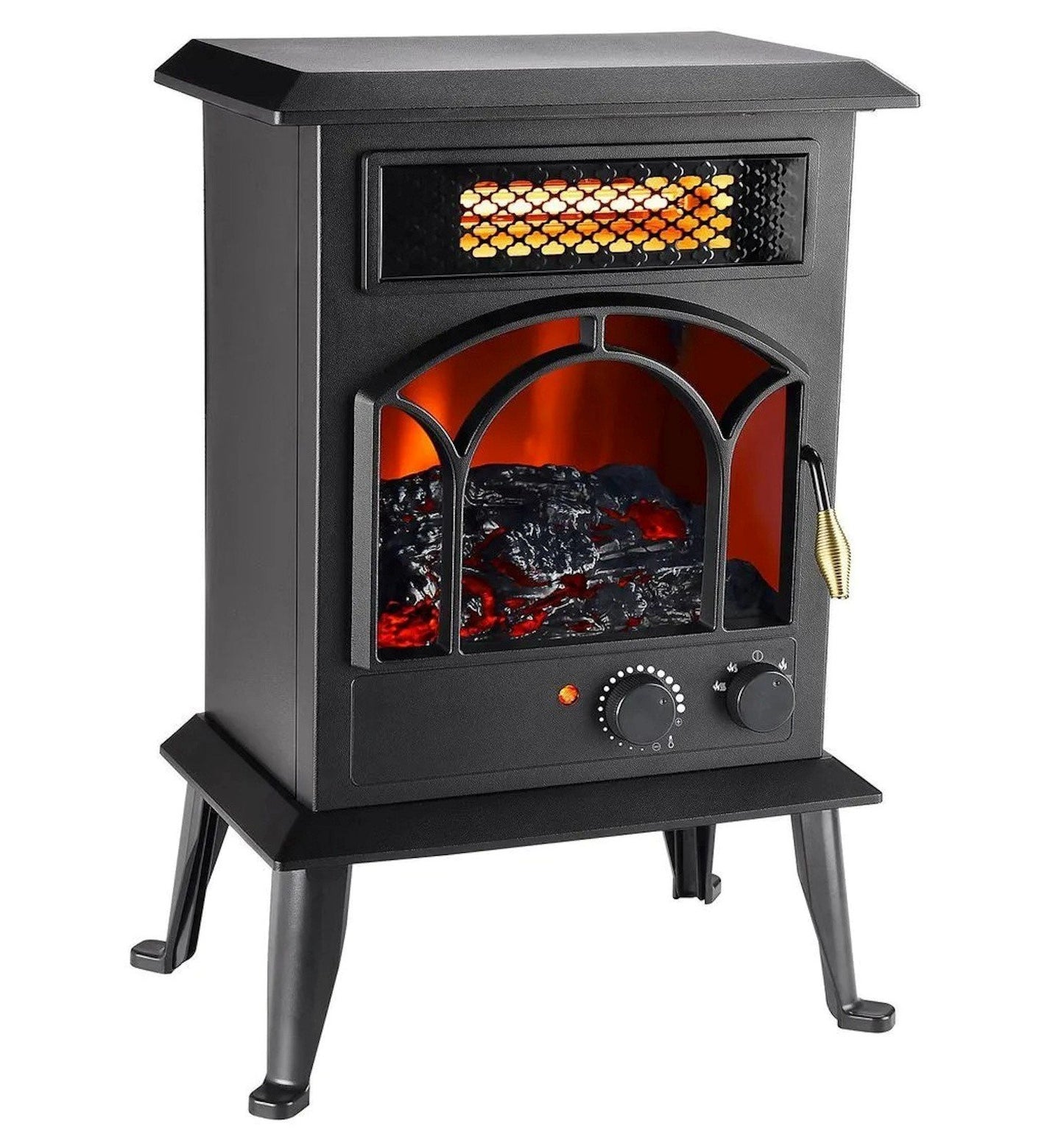 1500 Watt Electric Wood Stove Style Space Heater 400 sq ft Room Flame Effect