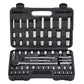 64 Piece SAE and Metric Socket Set 1/4" 3/8" 1/2" Drive 3 Ratchets