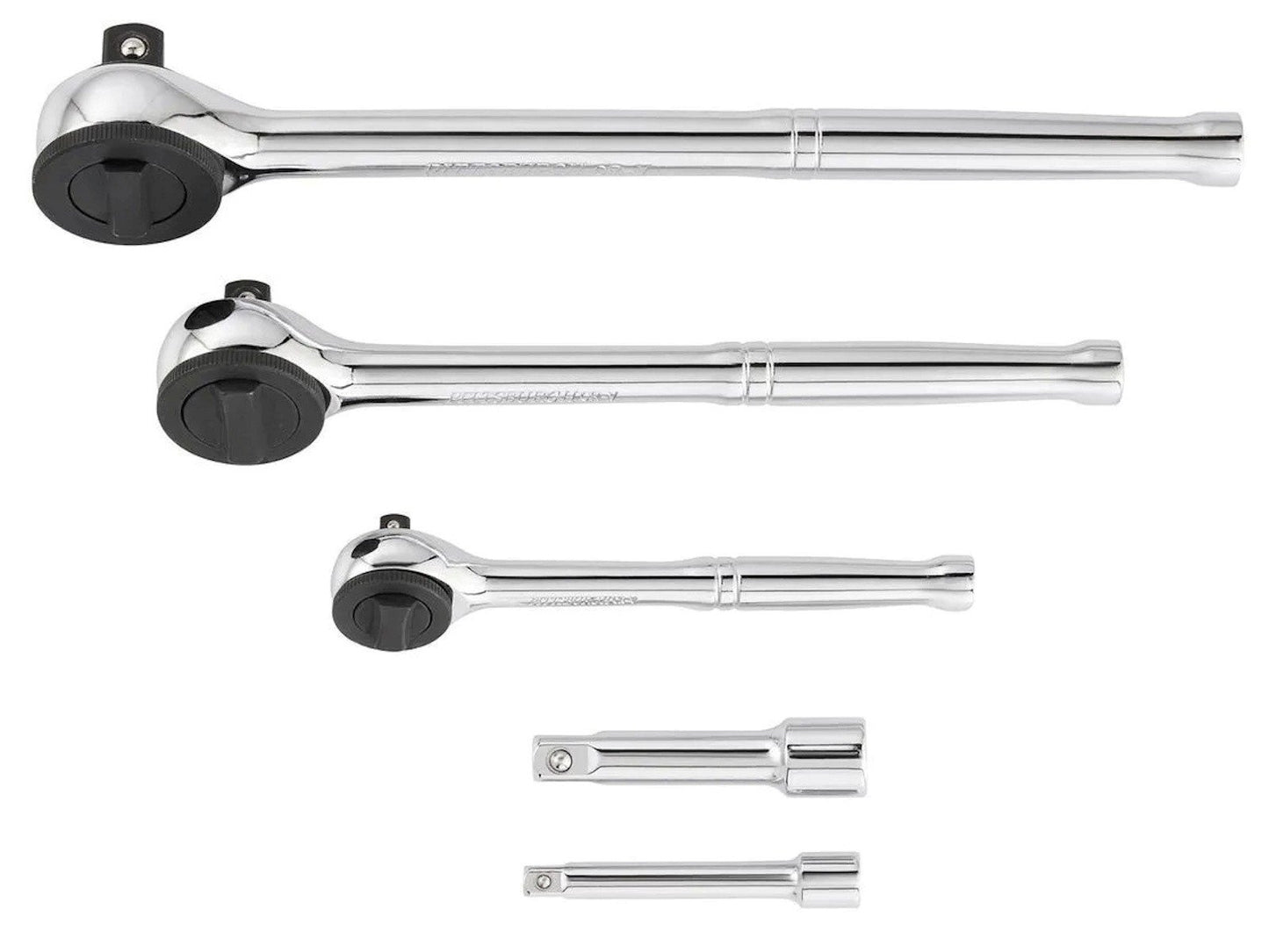 64 Piece SAE and Metric Socket Set 1/4" 3/8" 1/2" Drive 3 Ratchets