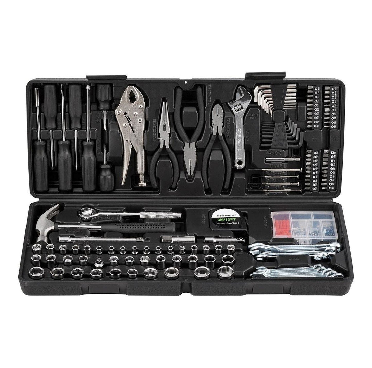 130 pc Tool Set Storage Case Screwdrivers Wrenches Pliers Sockets Pittsburgh