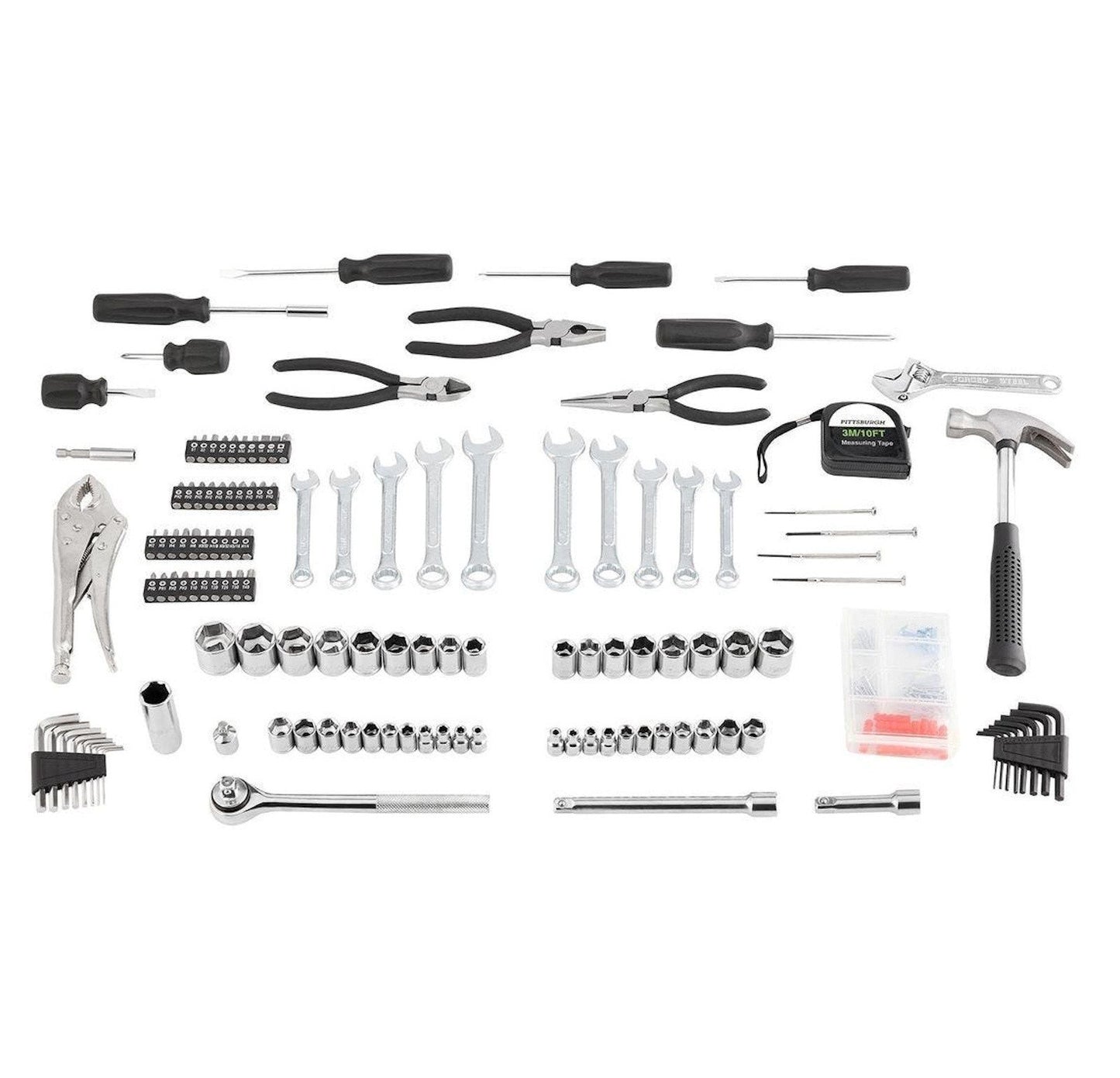 130 pc Tool Set Storage Case Screwdrivers Wrenches Pliers Sockets Pittsburgh