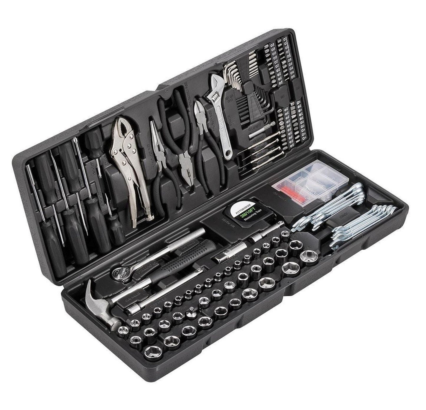 130 pc Tool Set Storage Case Screwdrivers Wrenches Pliers Sockets Pittsburgh