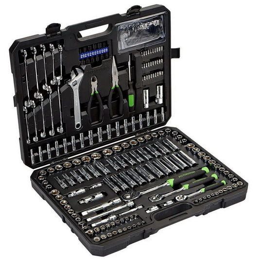 225 pc Piece Mechanic's Tool Set Ratchet Wrench Sockets SAE & Metric