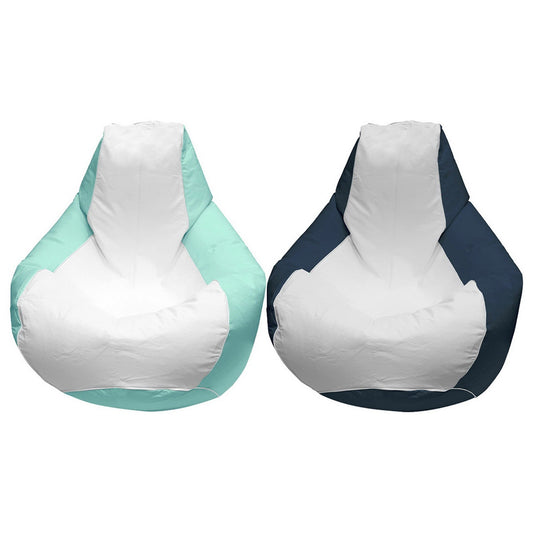 Taylor Made Teardrop Bean Bag Chair Indoor Outdoor Green or Navy Blue & White