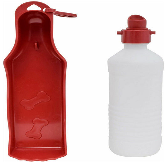 Portable Travel 16 oz Dog Water Bottle & Bowl Doggy Drinker Folding