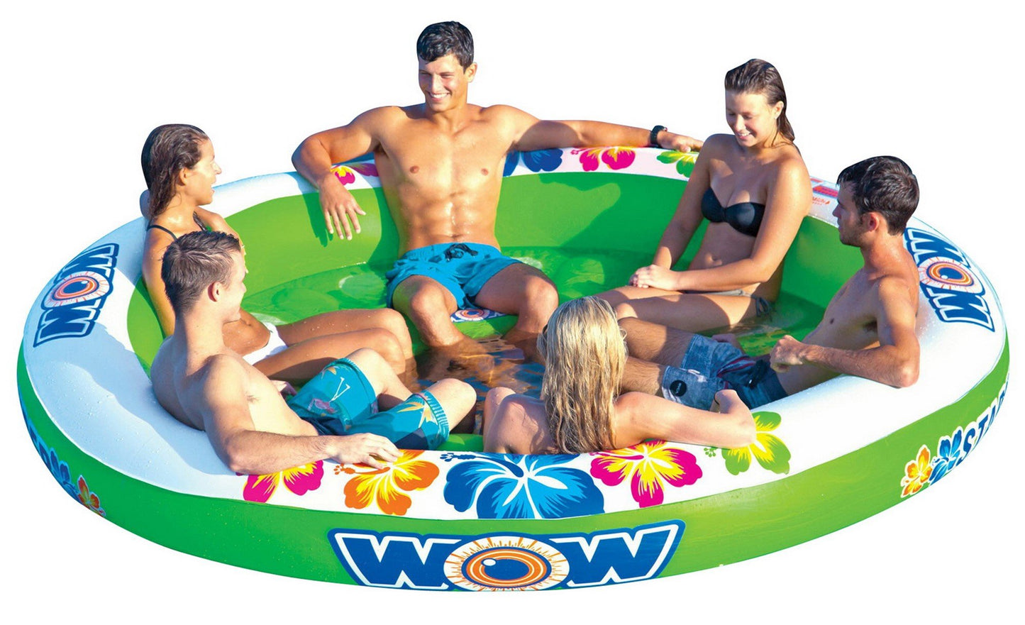 WOW 6 Person Stadium Floating Island Raft Lake River Float 8.5' Round