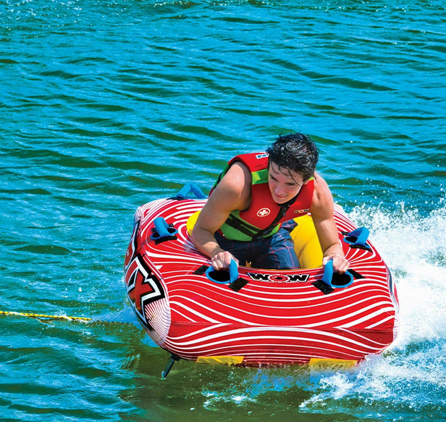 Wow Top Spin Trix 1 Person Inflatable Boat Towable Trick Tube Water Tow Raft