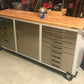 12 Drawer Tool 6' Workbench Cabinet Rolling Work Bench Stainless Steel Wood Top