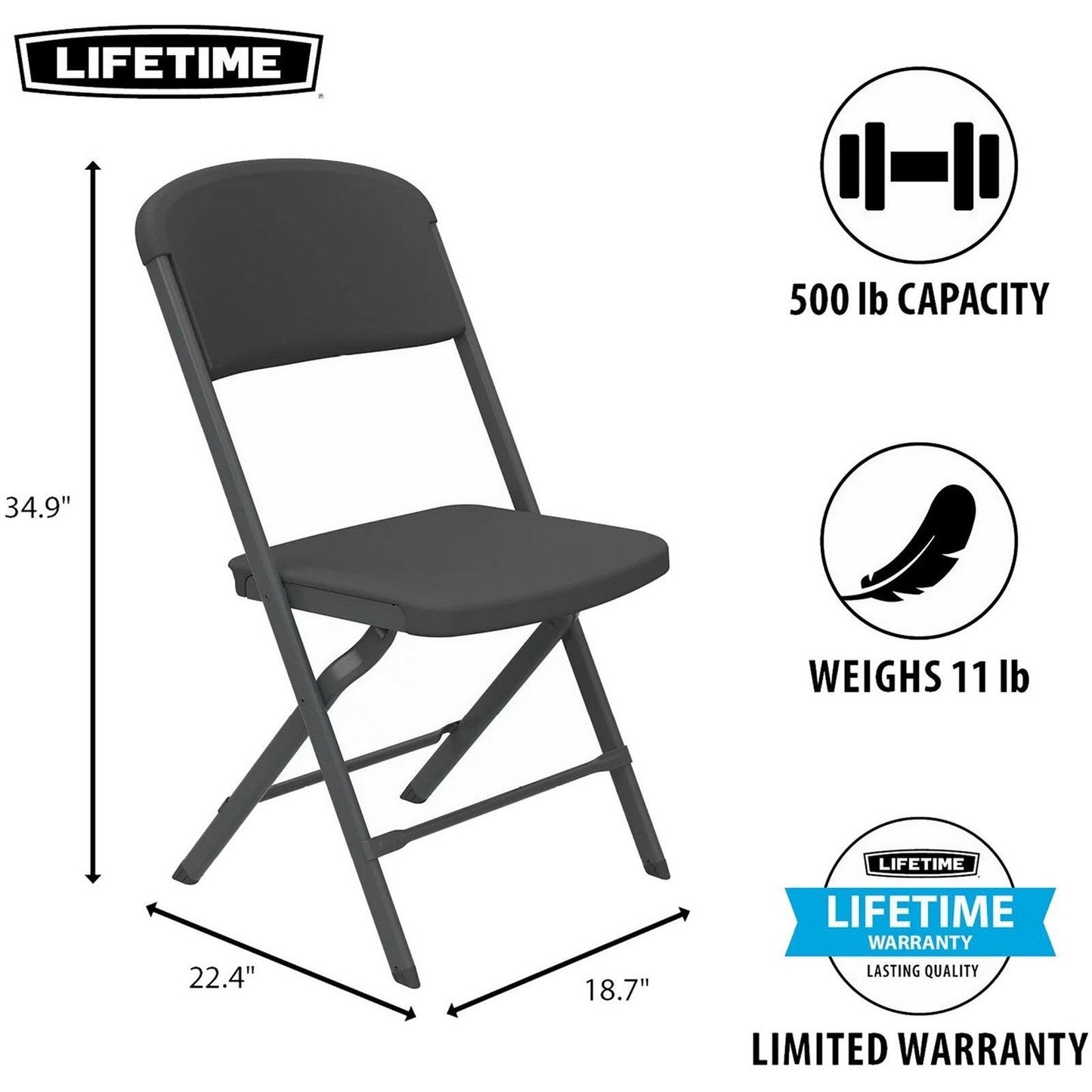Folding Chairs 4 Pack Indoor Outdoor Seating White or Black Steel Bypass Frame