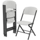 Folding Chairs 4 Pack Indoor Outdoor Seating White or Black Steel Bypass Frame