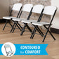 Folding Chairs 4 Pack Indoor Outdoor Seating White or Black Steel Bypass Frame