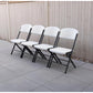 Folding Chairs 4 Pack Indoor Outdoor Seating White or Black Steel Bypass Frame