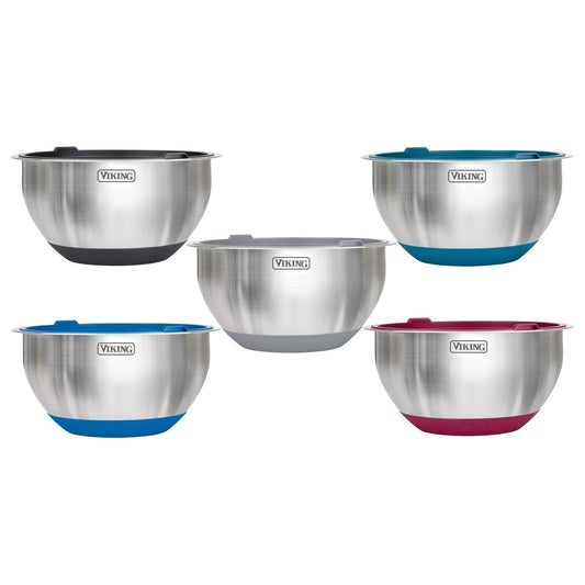 Viking 10-Piece Stainless Steel Lidded Mixing Prep and Serving Bowl Set
