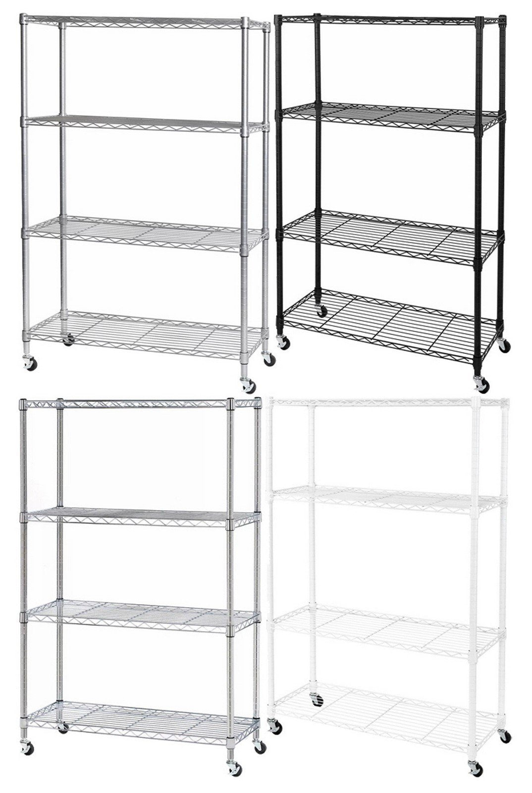 4 Tier Heavy Duty Steel Wire Shelving Storage Rack 36" x 14" x 56"