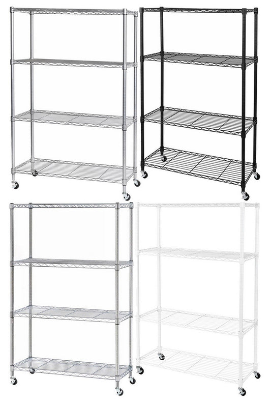 4 Tier Heavy Duty Steel Wire Shelving Storage Rack 36" x 14" x 56"