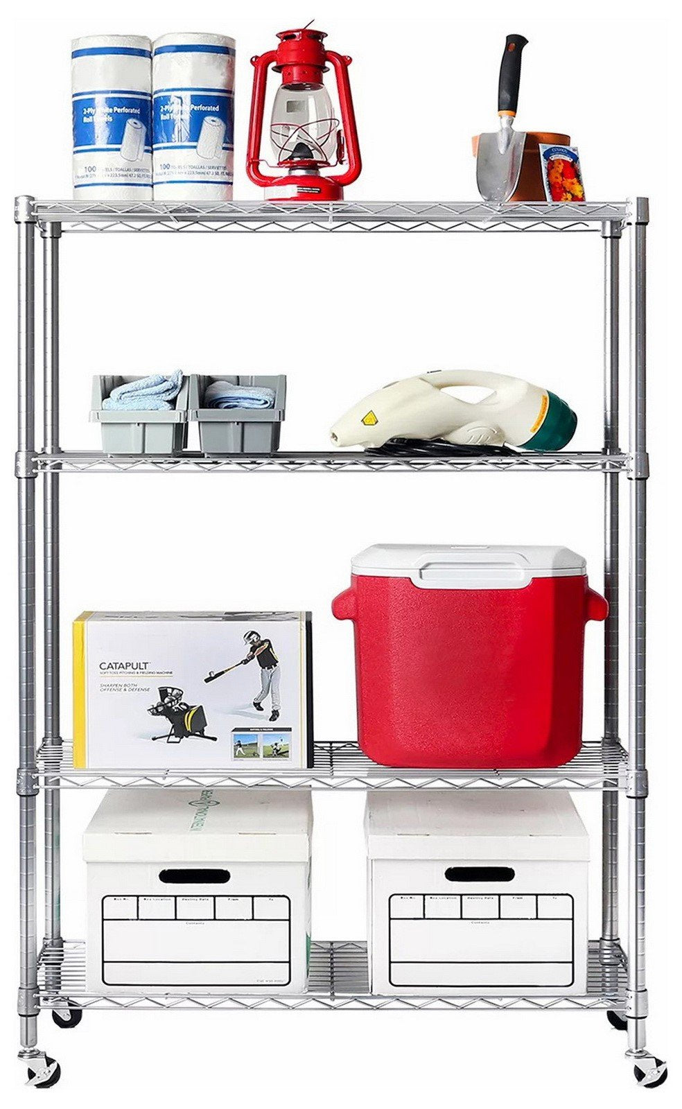 4 Tier Heavy Duty Steel Wire Shelving Storage Rack 36" x 14" x 56"