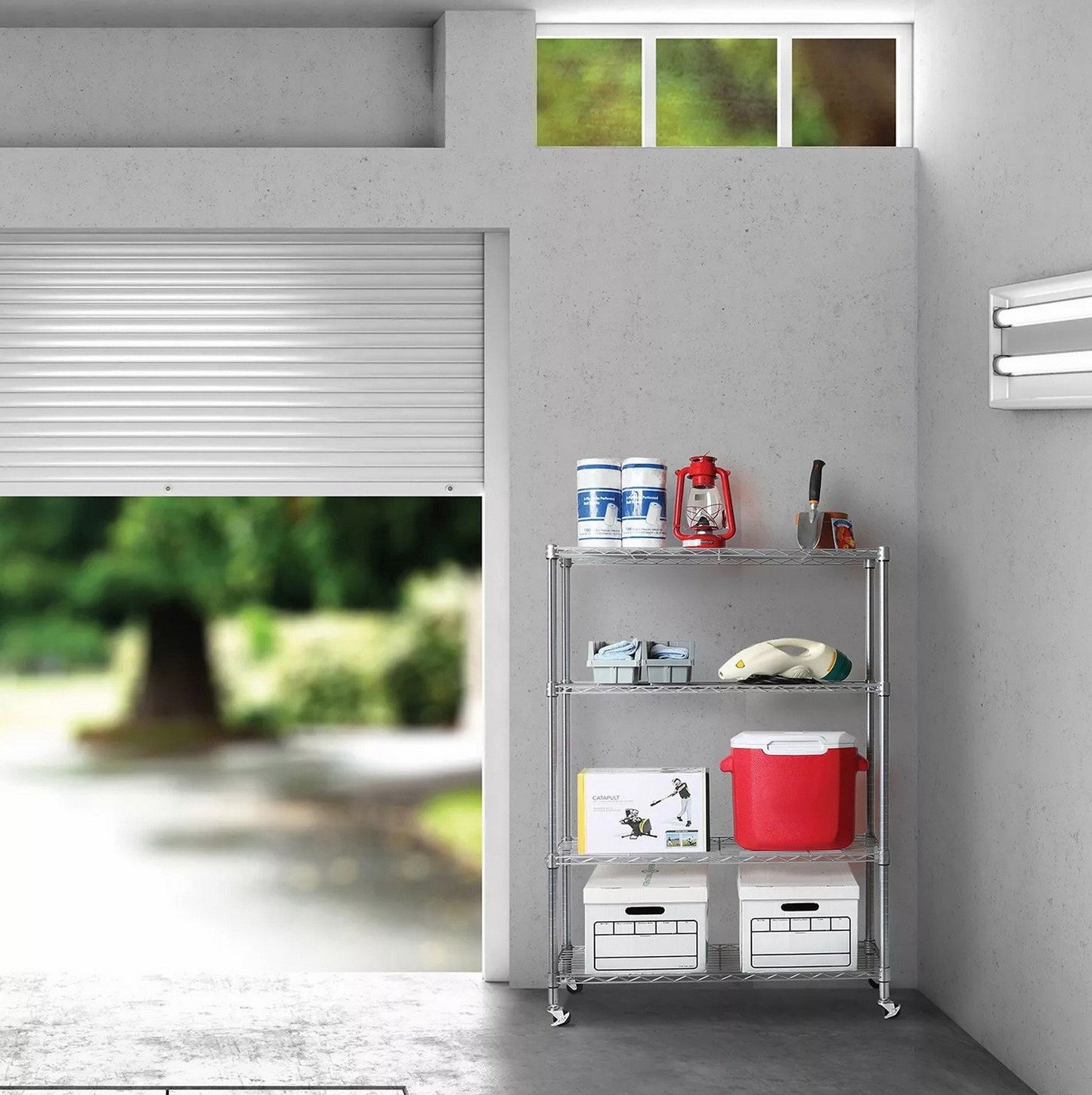 4 Tier Heavy Duty Steel Wire Shelving Storage Rack 36" x 14" x 56"