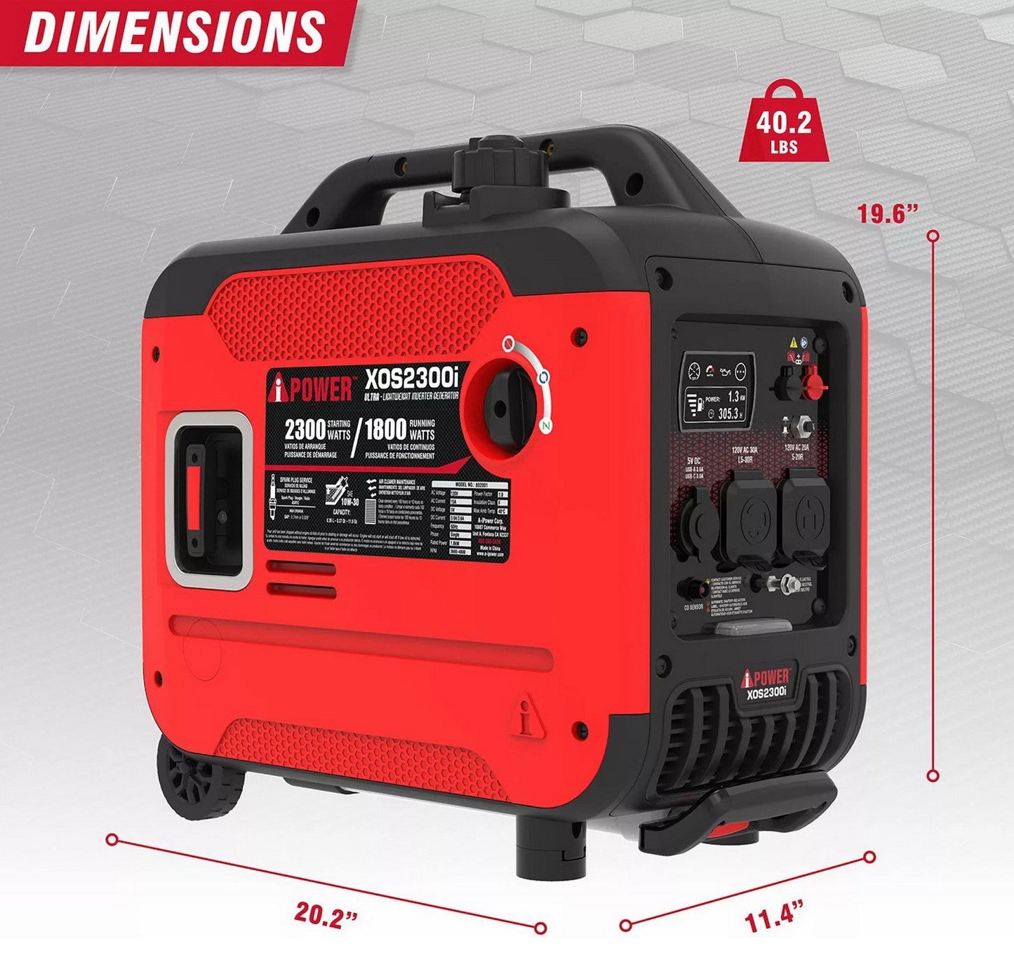 A-iPower Portable Rolling Inverter Power Generator 2,300 Watt Gasoline Powered