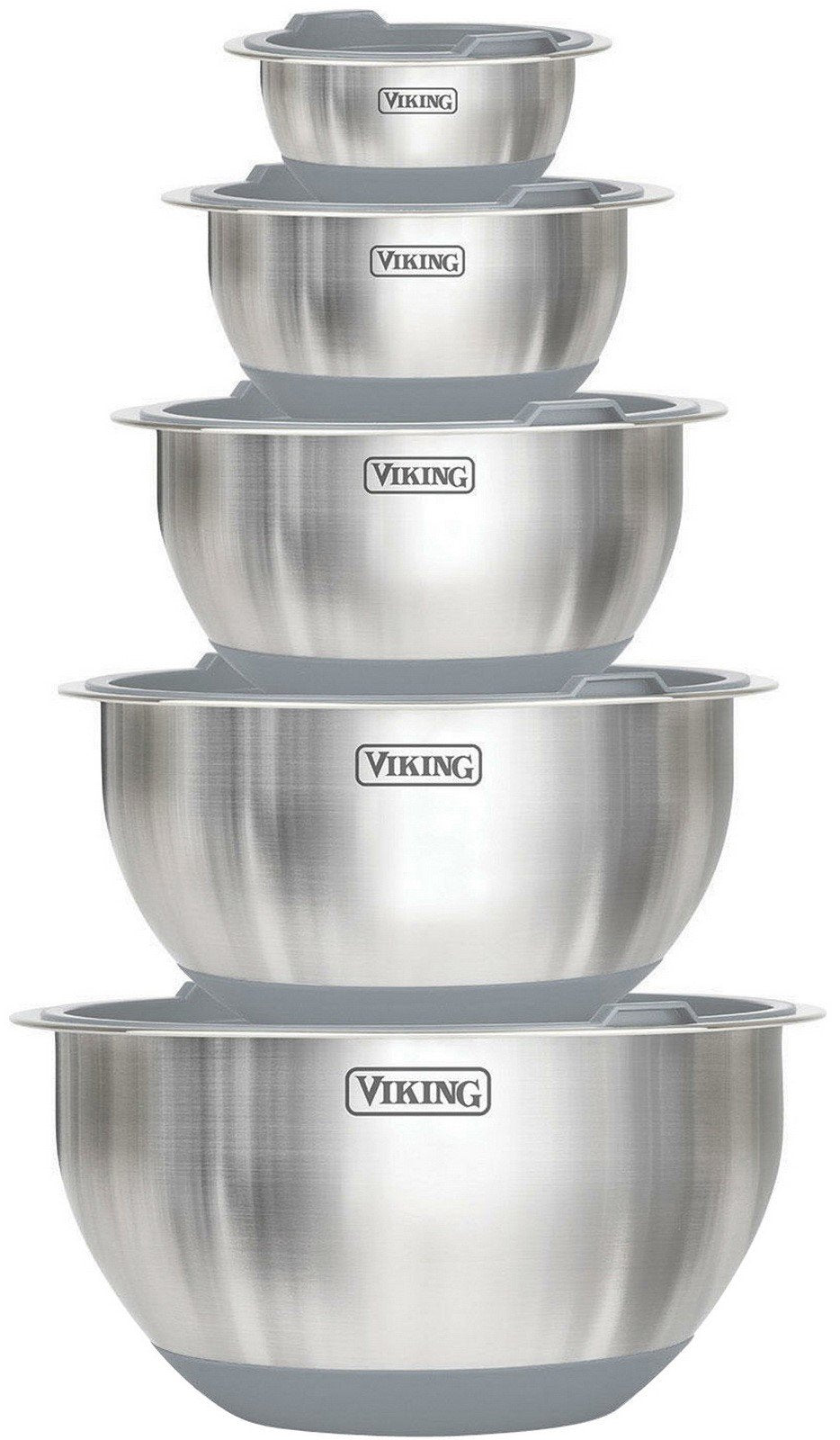 Viking 10-Piece Stainless Steel Lidded Mixing Prep and Serving Bowl Set